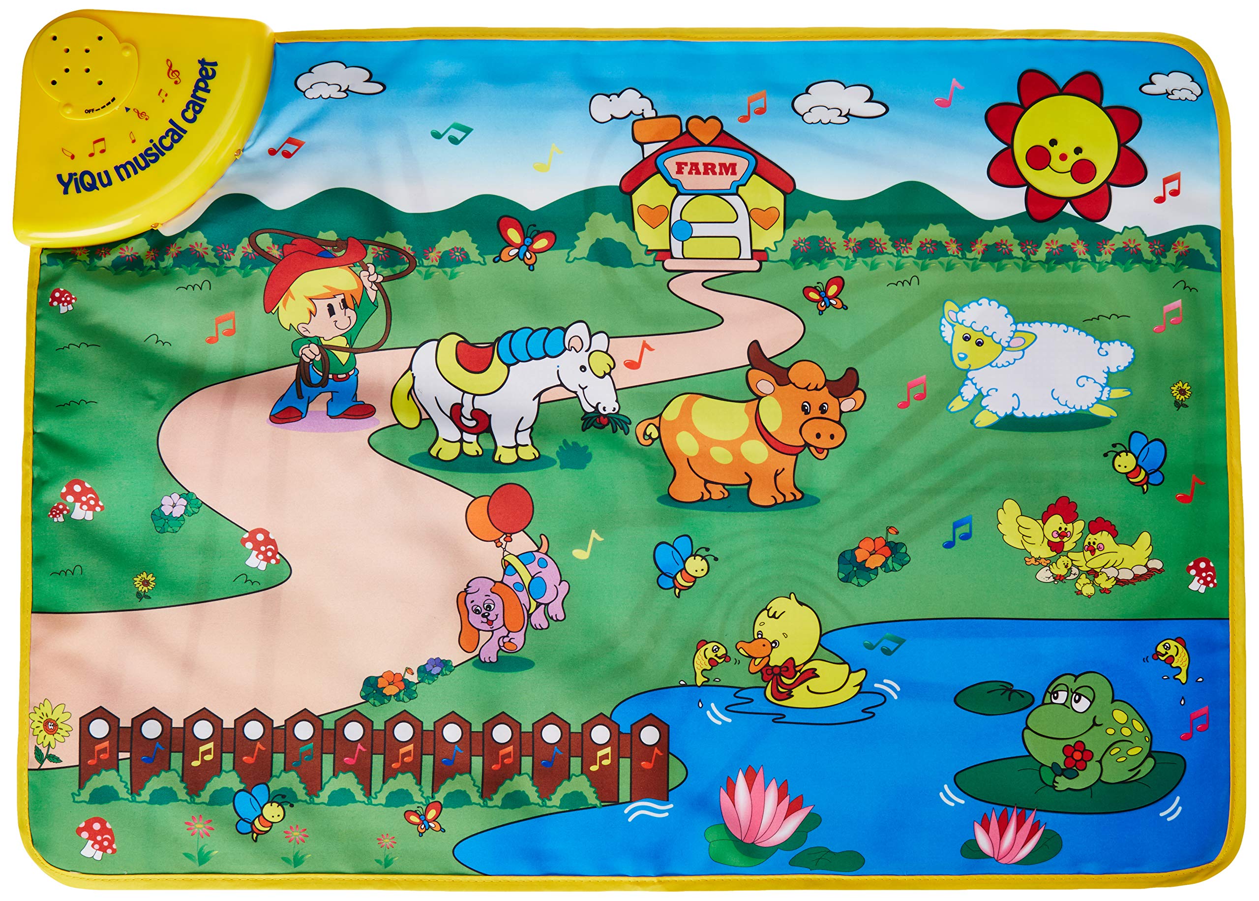 WolVol Musical Play Mat for Baby Toddlers Kids, Crawling Baby Toy Learning Development, Animals and Farm Activity Sounds