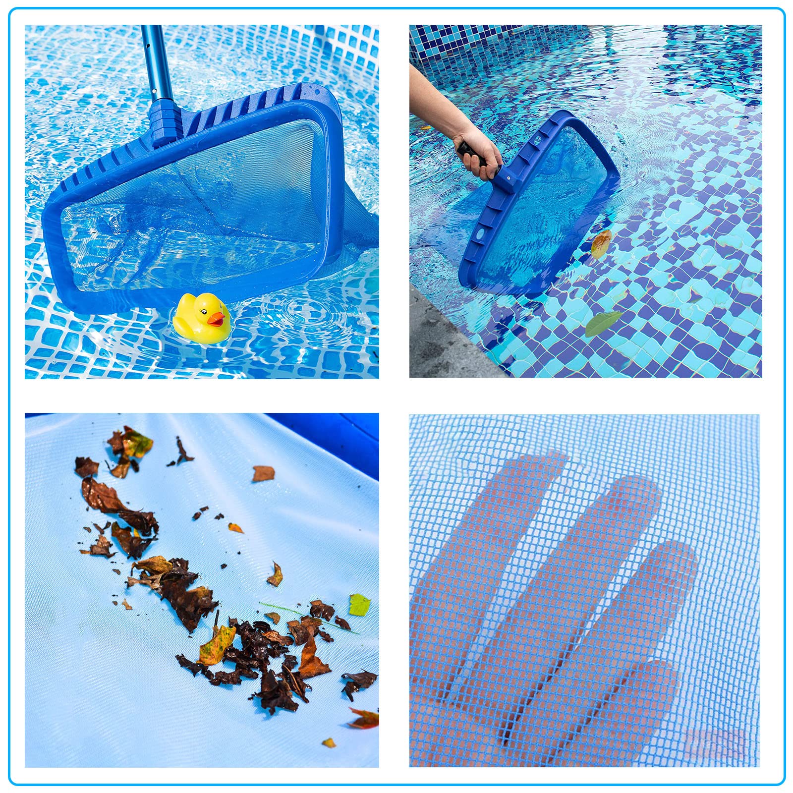 SRHIMEOS Retino Piscina, Retino per Piscina, Professionale Skimmer per Piscina con Rete a Maglia fine a Basso ingombro Stagno Piscina Stagno per Pulizia Piscina Foglie e detriti