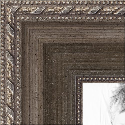 Miniatura 4 de ArtToFrames 11 x 14 pulgadas, marco de fotos de madera con detalles metálicos, color plateado envejecido, WOMD5027-11x14