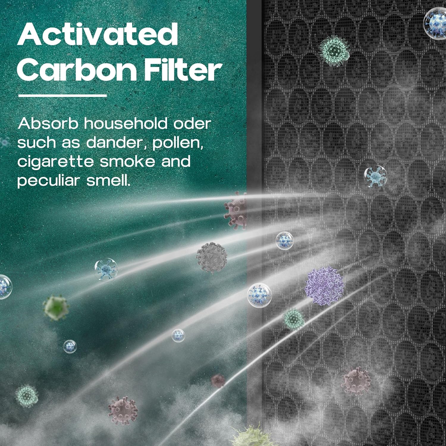 2 Packs HQKJ-180 Replacement Filter Compatible with Tailulu HQKJ-180 Air Cleaner Purifier, 3 in 1 Filter of Premium Filter and Activated Carbon Filters - Image 6