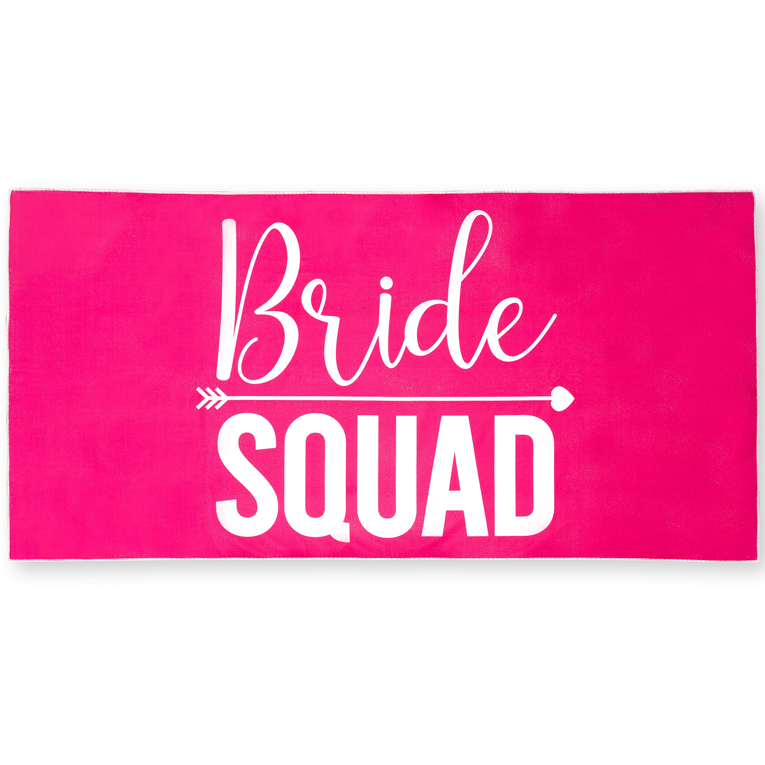 Ethisa Pink Bride Squad Towel For Beach Bachelorette Party - Large Design Towel For Bridesmaids To Match Bride To Be - Team Bride Tribe Bachelorette Party Towels - 60"X30"