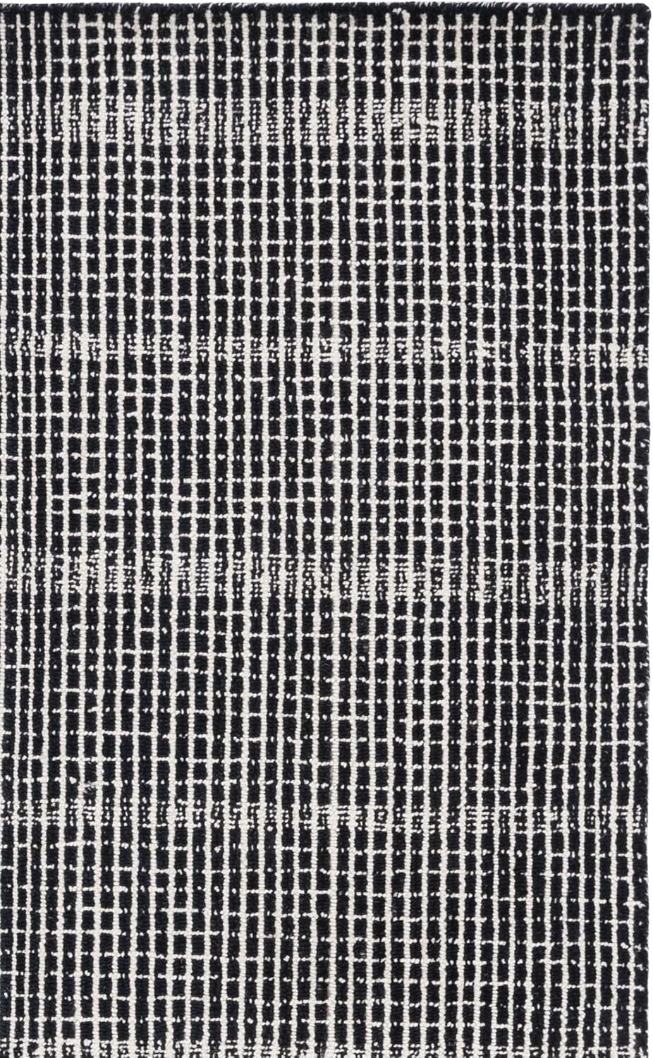 SAFAVIEH Abstract Collection Accent Rug - 4' x 6', Black & Ivory, Handmade Wool, Ideal for High Traffic Areas in Entryway, Living Room, Bedroom (ABT482Z)