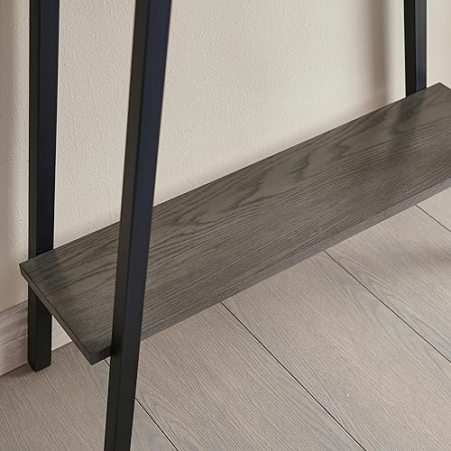 Miniatura 6 de Leick Home 214338 Empiria Mesa consola de madera con marco de metal para sala de estar, entrada, dormitorio, gris Negro lavado,Gris,Mission