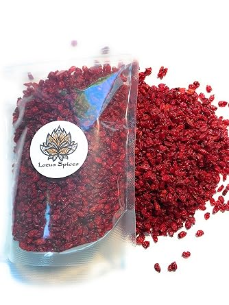 Lotus Spices - Authentic and Genuine Barberries Zereshk, Fresh, Non-GMO 1 Pound