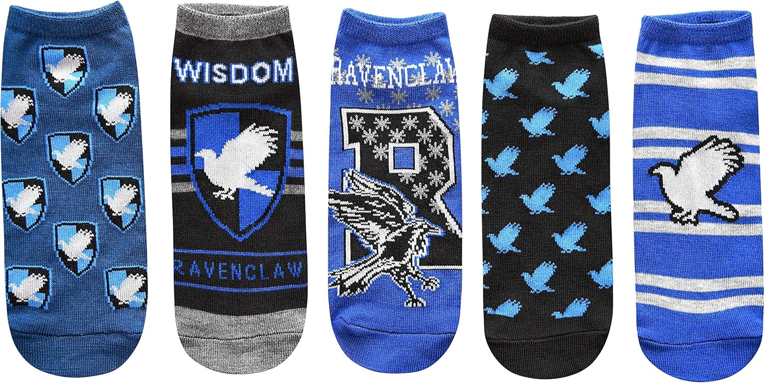 Harry Potter Ravenclaw Juniors/Womens 5 Pack Ankle Socks Size 4-10