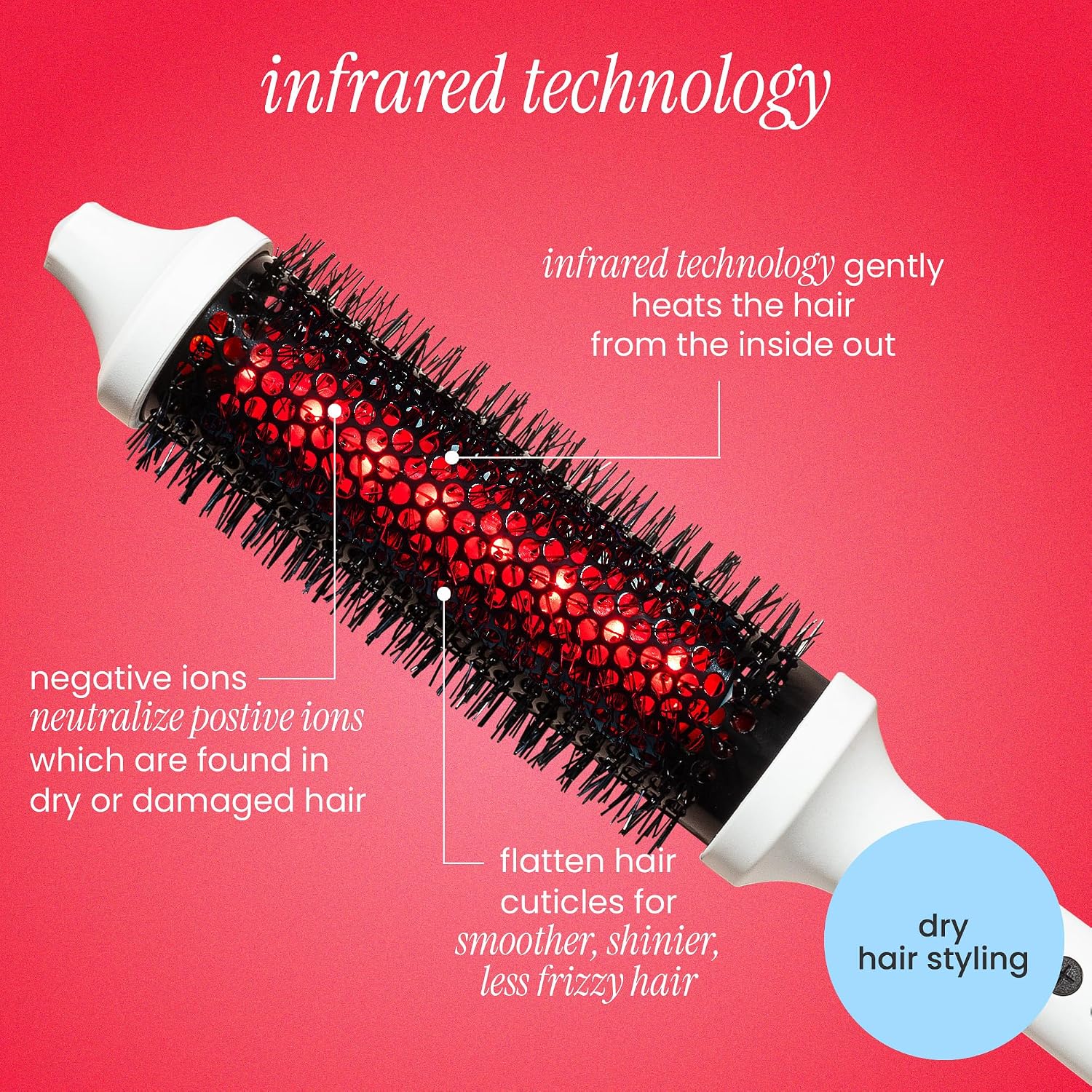 Infrared Thermal Bounce Brush with Long Barrel by Bondi Boost