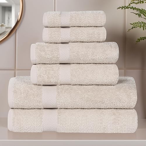 Vista 234 de Superior Juego de toallas de baño de algodón de 2 piezas, toallas grandes para cuerpo, secado rápido, artículos esenciales de baño, baño