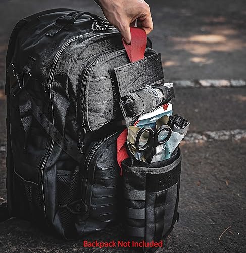 Lightning X - Kit de primeros auxilios táctico IFAK MOLLE con tecnología de lengüeta roja LXPB70-SKK, color negro disponible en Yaxa Peru