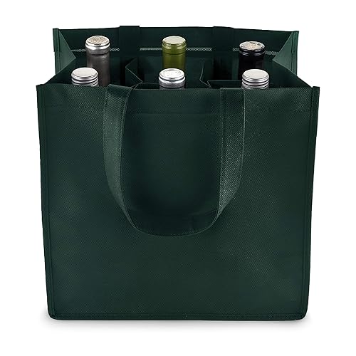 True Wine Tote Bag with Dividers, 6 Bottle Carrier for