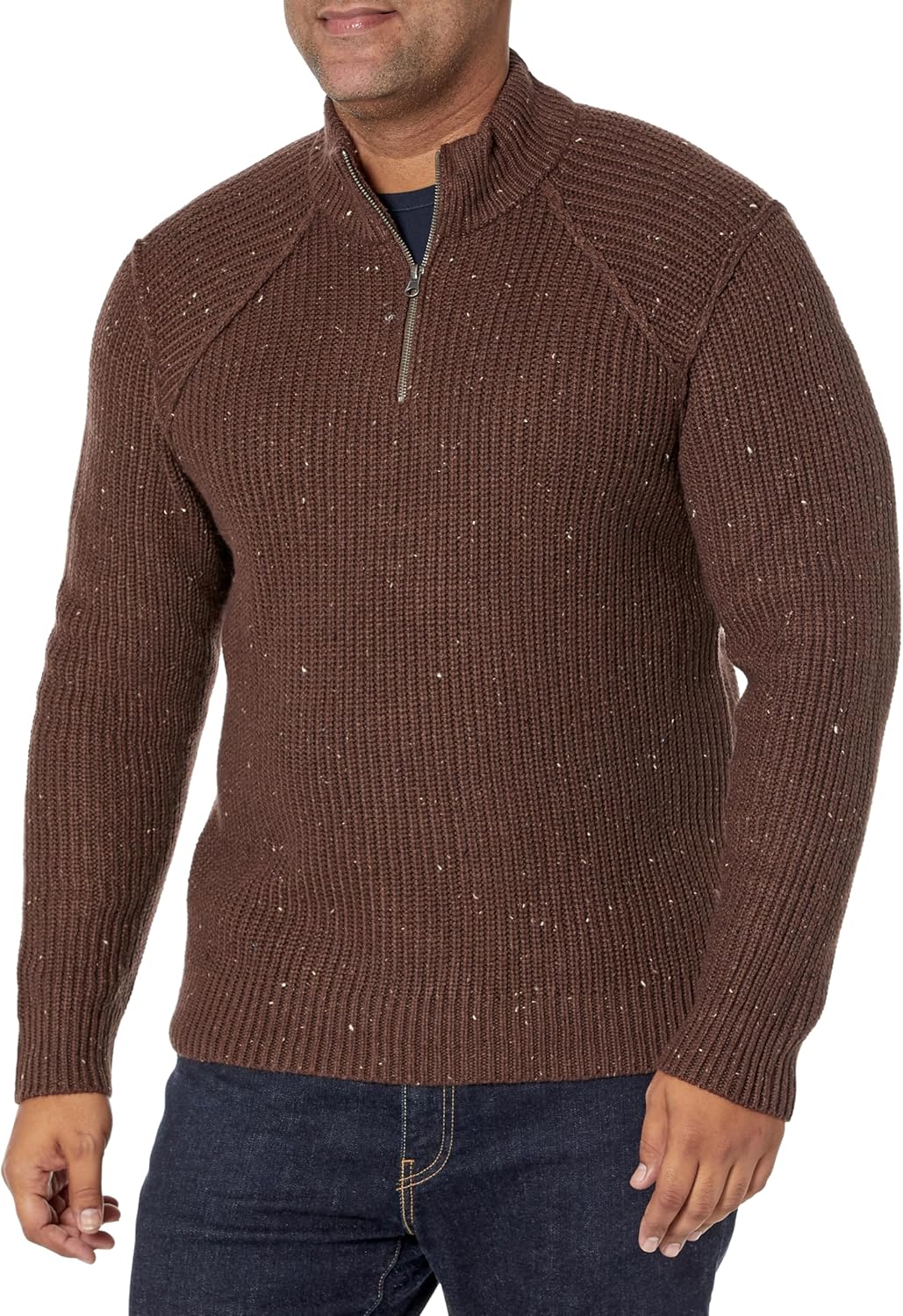Lucky Brand Men's Men's Tweed Mock Zip