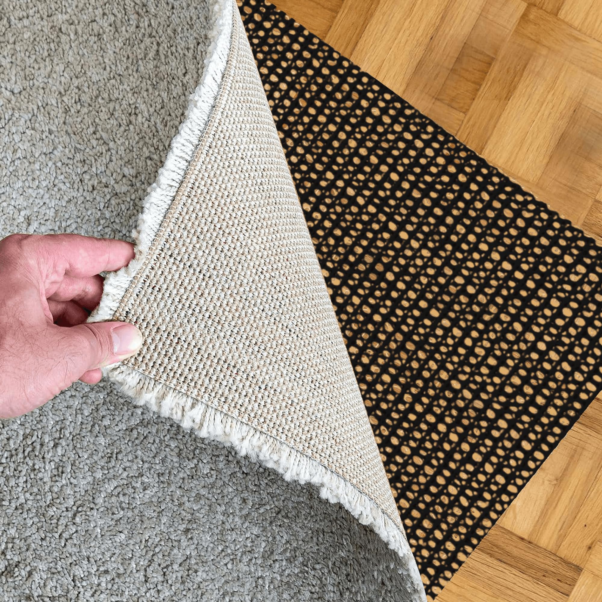 Tapis Antidérapant 195 x 210 cm Anti Glisse sous Tapis Antidérapant en PVC en PVC pour Tiroir, Étagères, Plateau, Maison, Bureau, Cuisine, Salle de Bains, Noir