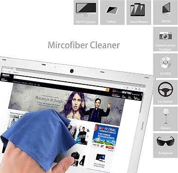 Wisdompro 8-Pack 6x7 Inches Microfiber Cleaning Cloth for Camera Lens, Glasses, Phone, iPhone, iPad, Tablet, Laptop, LCD TV, Computer Screen, Monitor and Other Electronics Device - Blue