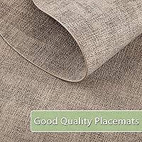 Vista 5 de Placemats Set of 6 Non Slip, Heat Resistant Oval Faux Leather Place mats Double Layer, Waterproof Table Mats Easy to Clean for Kitchen Dining Room