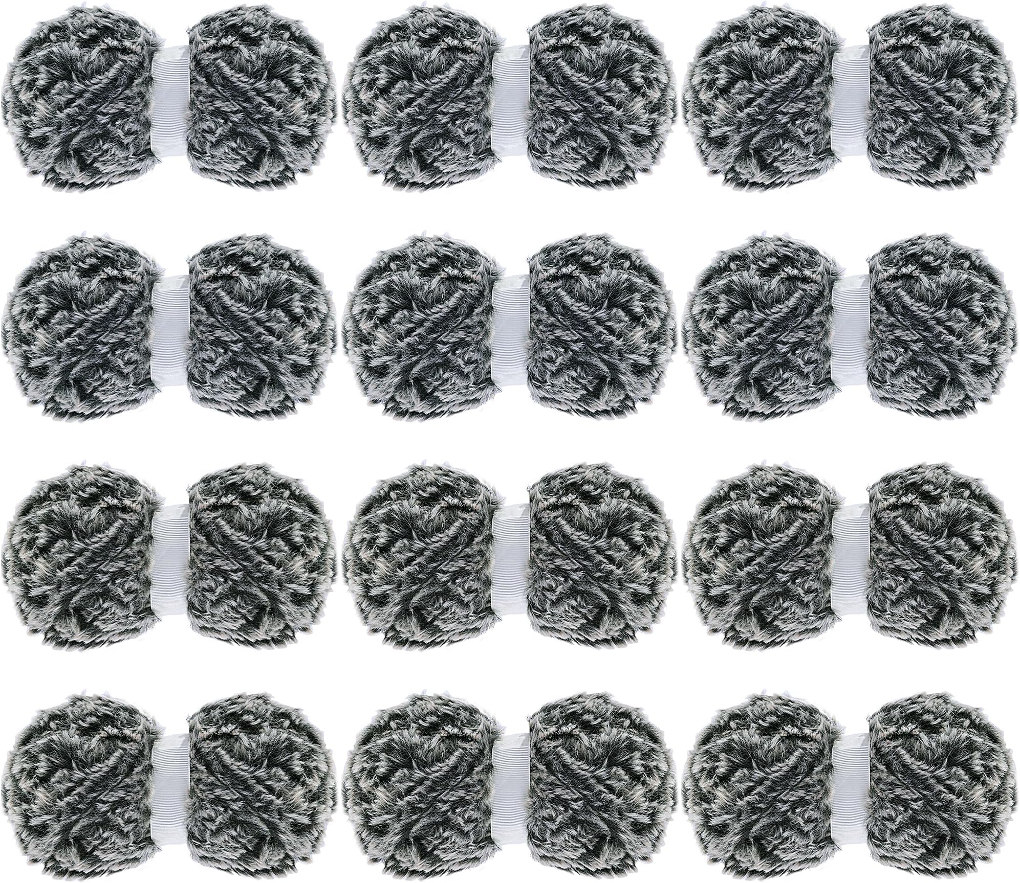 HOMBYS 12 Skeins Super Soft Faux Fur Yarn for Crocheting,Chunky Fluffy Furry Yarn for Knitting Projects,Dark Grey Bulky Eyelash Yarn,Total 264 Yards, Each 22 Yards and 50 Grams