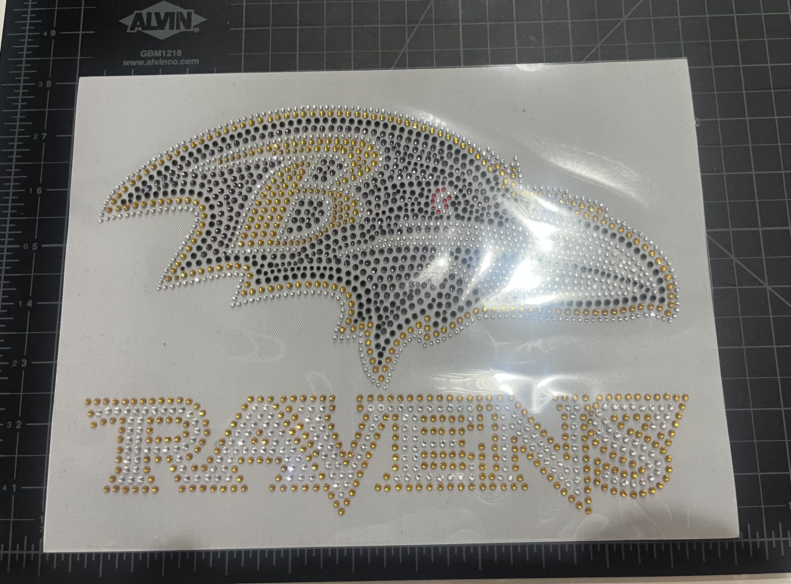 Baltimore Ravens Gold Beanie design with Logo Gold‎ Rhinestones & White Stars ? SUNDAY NIGHT ⁣FOOTBALL? Custom Strassed Baltimore Ravens  main image 2