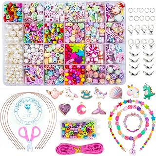Perlen-Schmuckset zum Auffädeln, 24 Farben