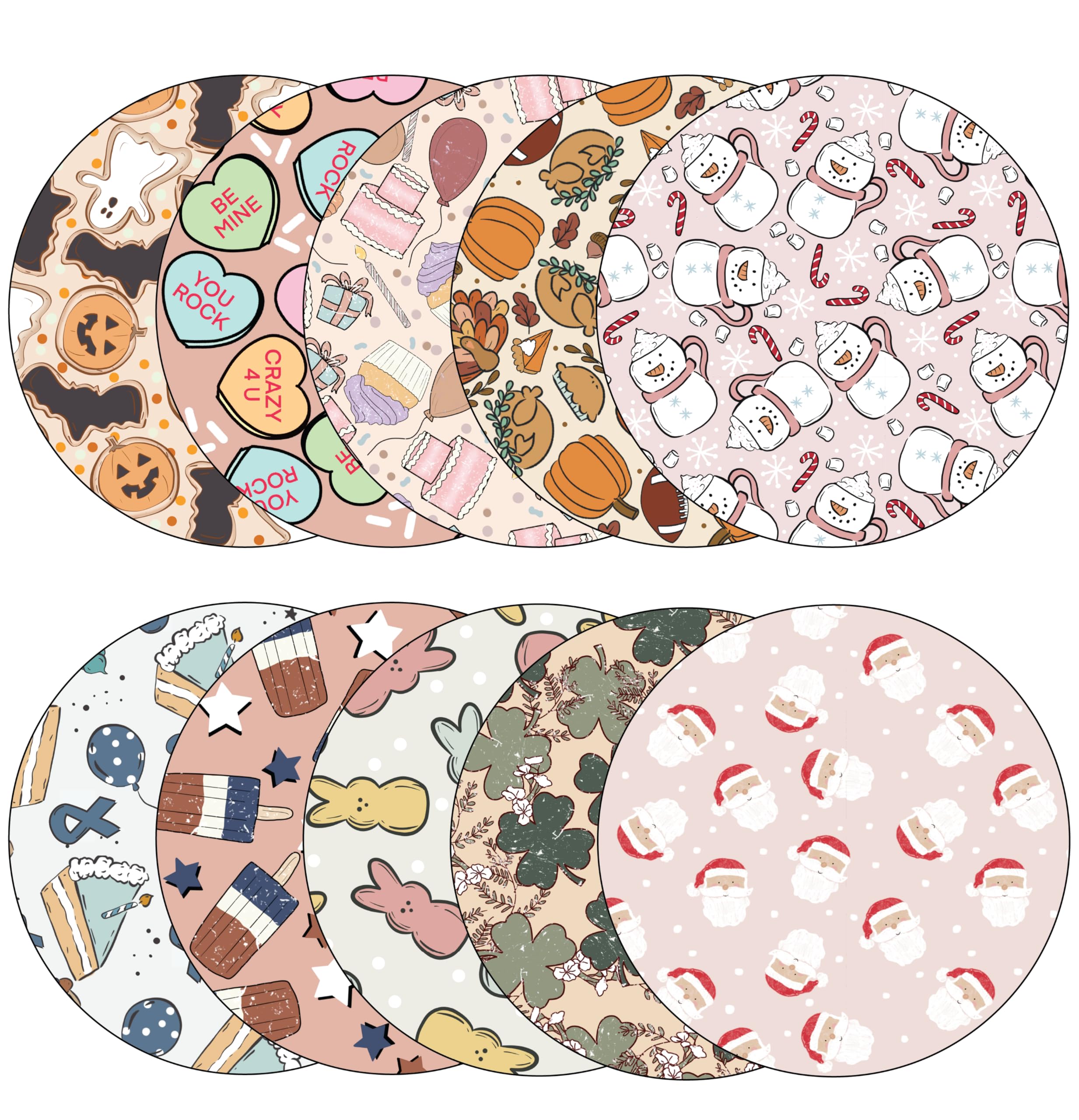 Glucomart Adhesive Patches for Libre, Dexcom G7 & Stelo (10 Count) – Maximum Strength CGM Patches, Waterproof & Hypoallergenic Overpatch (Christmas Variety Pack)