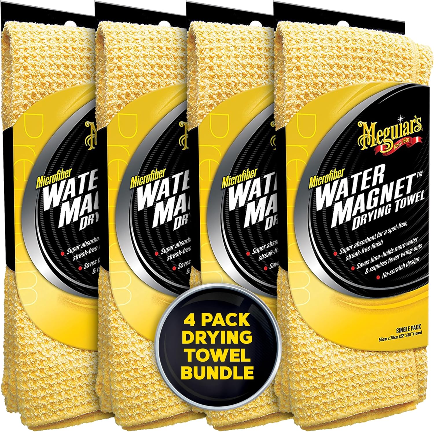 Meguiar's Water Magnet Microfiber Drying Towel 4 Pack