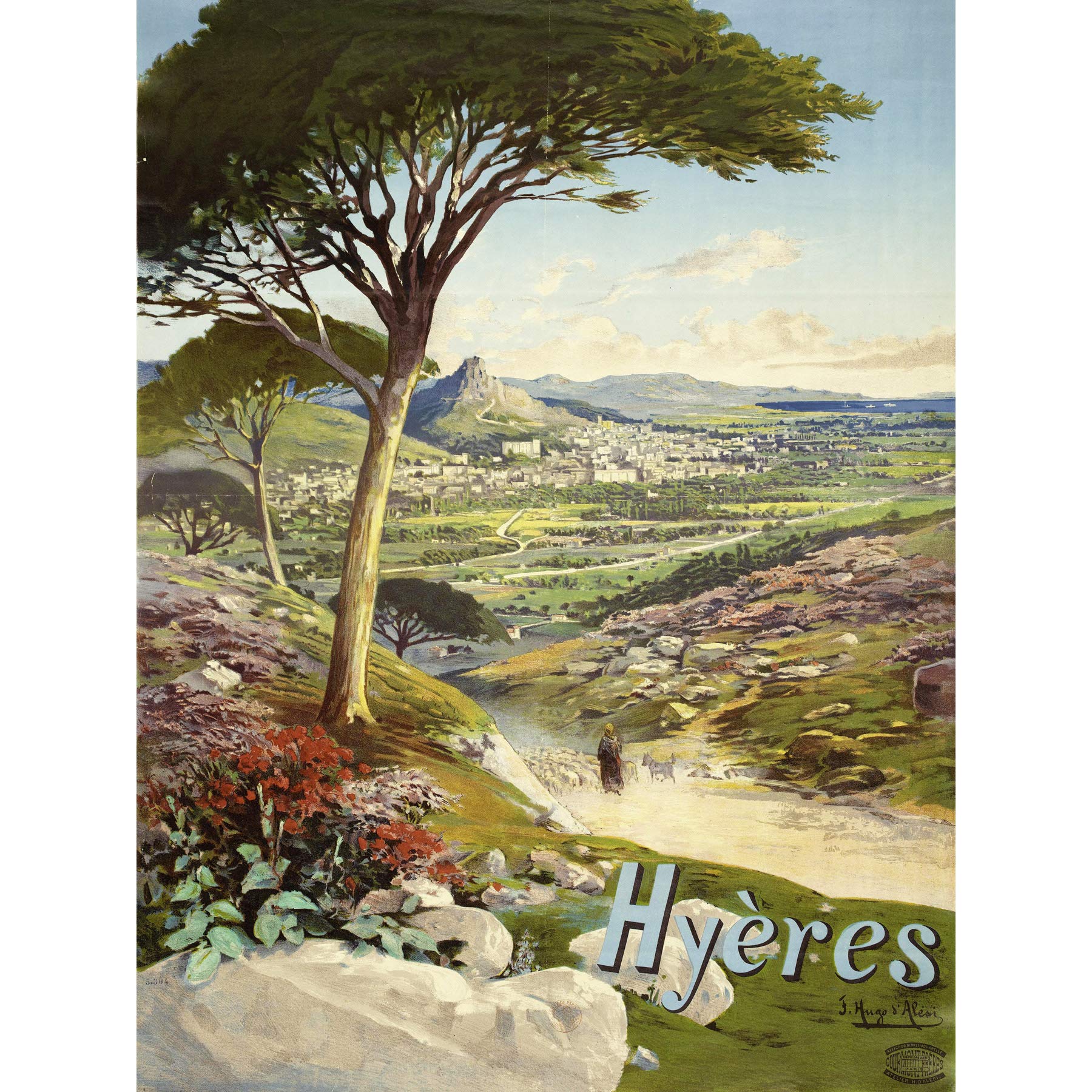 Hugo Hyeres France Landscape Travel Advert Large Wall Art Print Canvas Premium Mural