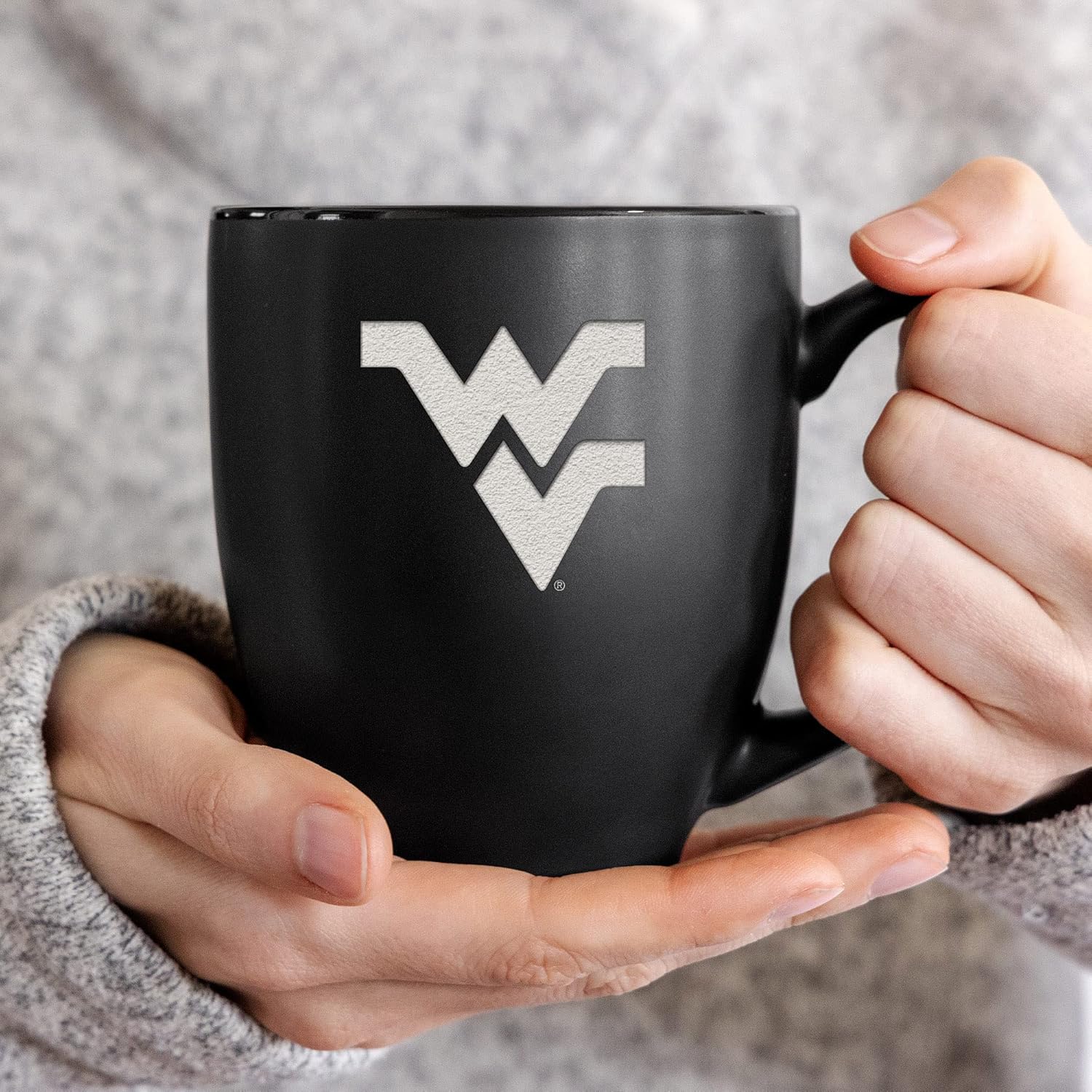 Rico Industries NCAA (V, W, X, Y Schools) Standard 15oz Laser Engraved Matte Black Ceramic Bistro Mug - For Hot or Cold Drinks - Image 2