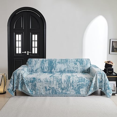 MYSKY HOME Funda de sofá para sofá seccional, protector de muebles geométrico salvia, lavable para perros, gatos y mascotas, 3 asientos, 91 x 150