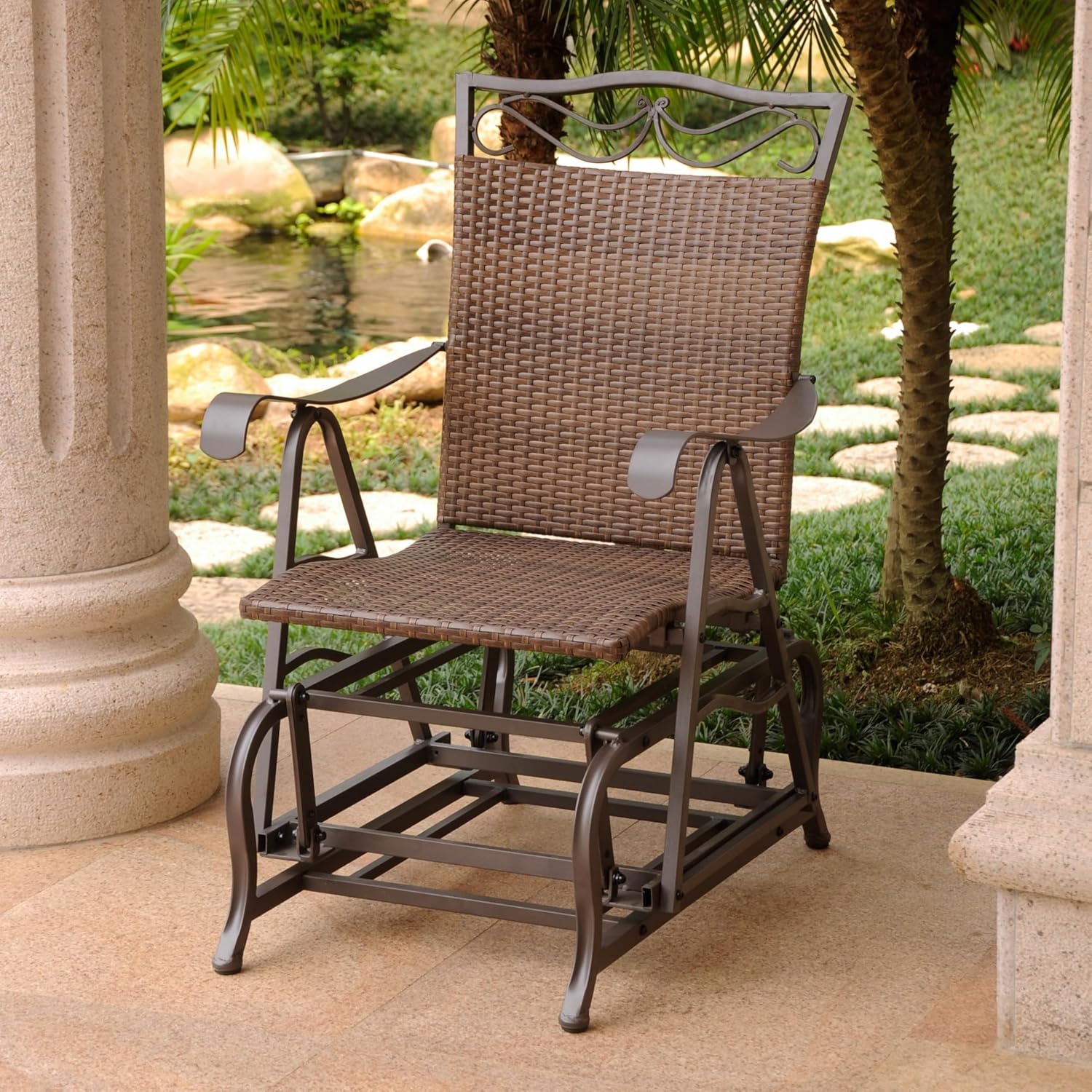 International Caravan Valencia Resin Wicker Porch Glider