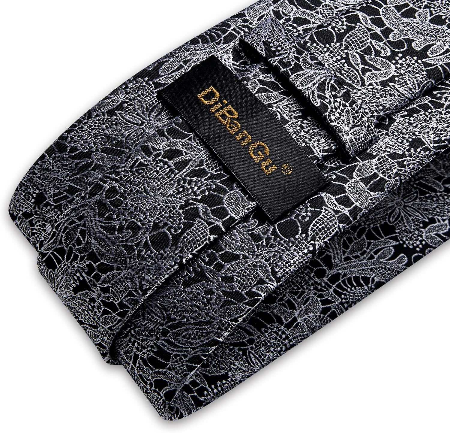 DiBanGu Mens Paisley Tie Sets Silk Jacquard Woven Floral Necktie and Pocket Square Cufflinks Wedding Business Party