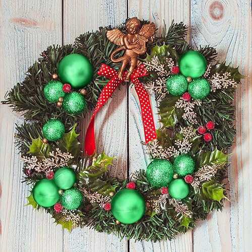 Miniatura 5 de Aitsite Juego de 100 adornos para árbol de Navidad, miniesferas inastillables para decoración de Navidad (negro)