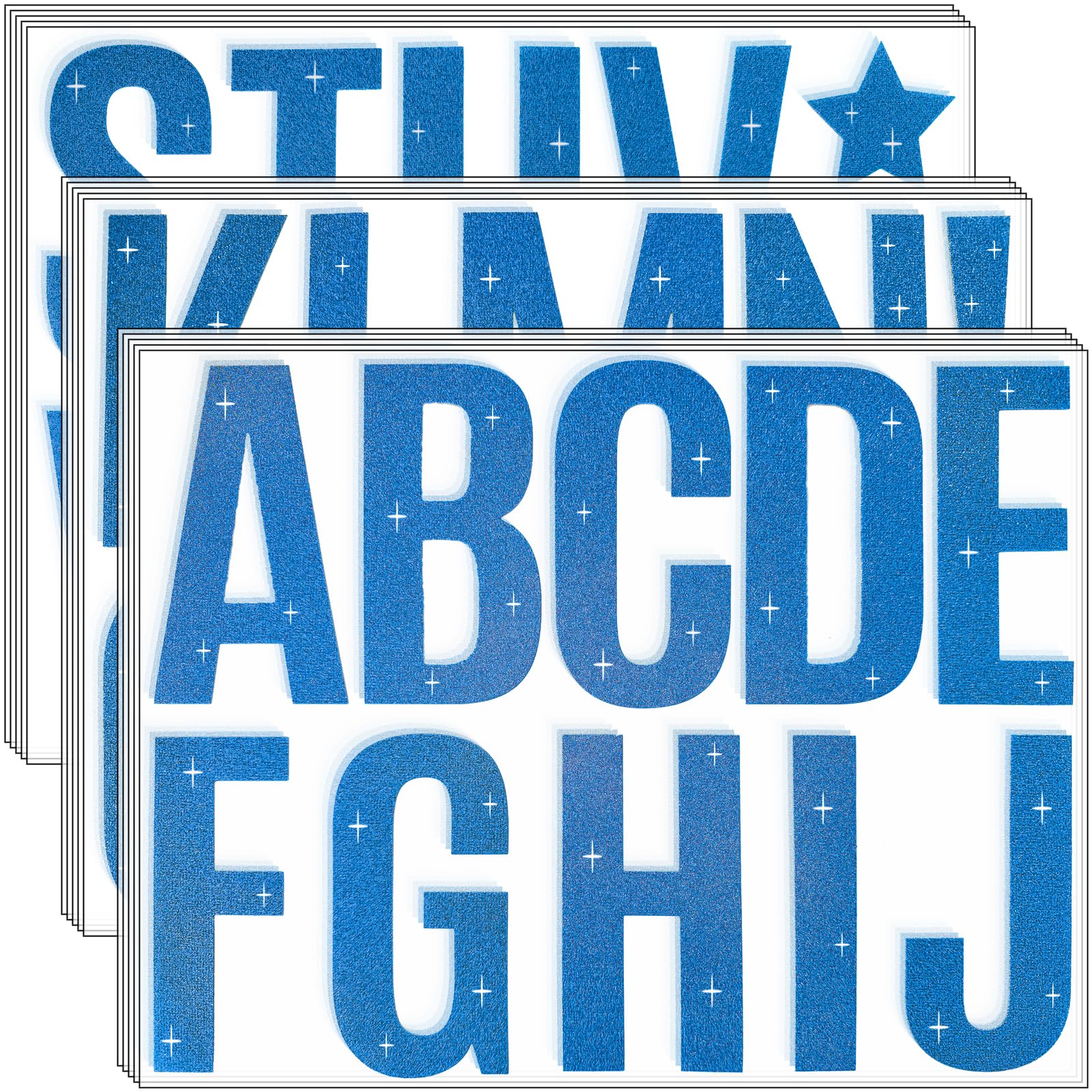 Autocollants à paillettes pour tableau d'affichage école et décoration bleue