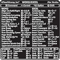 Vista 8 de TEACHUCOMP Adhesivo de atajos de teclado para Mac OS Plus Microsoft Word y Excel (para Mac/MacBook), ayuda de entrenamiento, hoja de trucos, vinilo