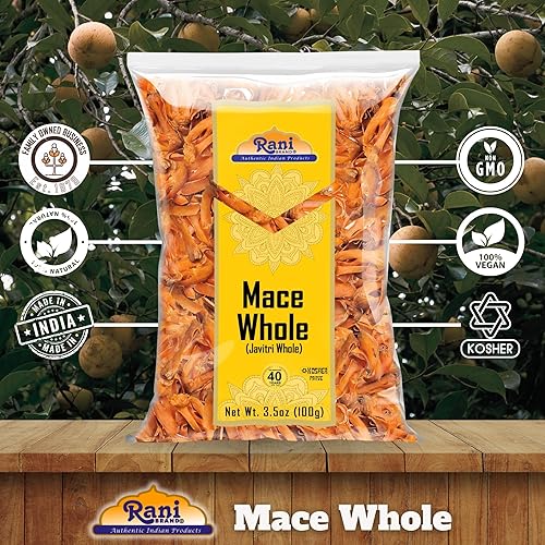 Miniatura 6 de Rani Mace Entero (Javathri), especia 3.5 onzas (3.53oz)  Todo natural  Vegano  Apto para gluten, sin OMG  Origen indio