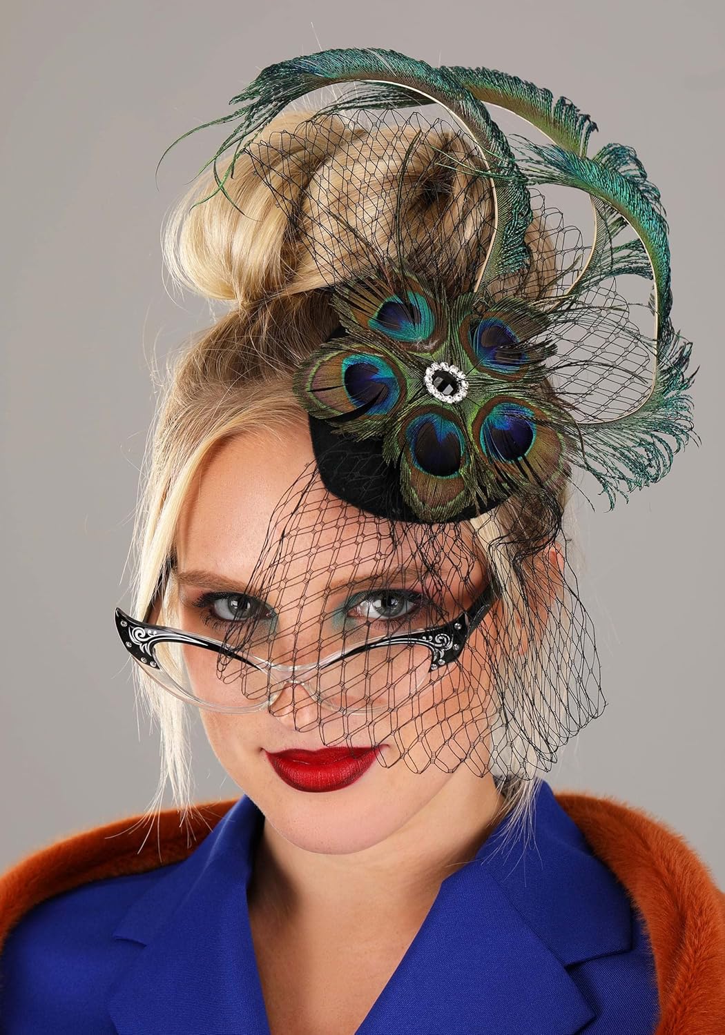Women's Mrs. Peacock Clue Costume - Jacket, Skirt, Shrug, Hat, and Character Card