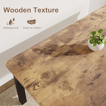 Garvee 78.7 Inch Industrial Dining Table for 8-10 People, Large Dinner Kitchen Tables with Sturdy Metal Frame, Multi-Use for Dining Room Living Room Indoor Restaurant Office Desk (Only Table)