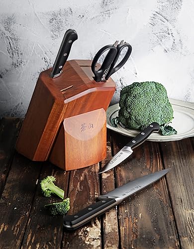 Miniatura 5 de Cangshan V2 Series 1022520 Juego de cuchillos de arranque de acero alemán forjado de 5 piezas, acacia