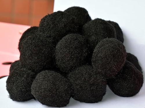 Miniatura 2 de Pompones negros de 2 pulgadas (paquete de 30) grandes para artes y manualidades de niños