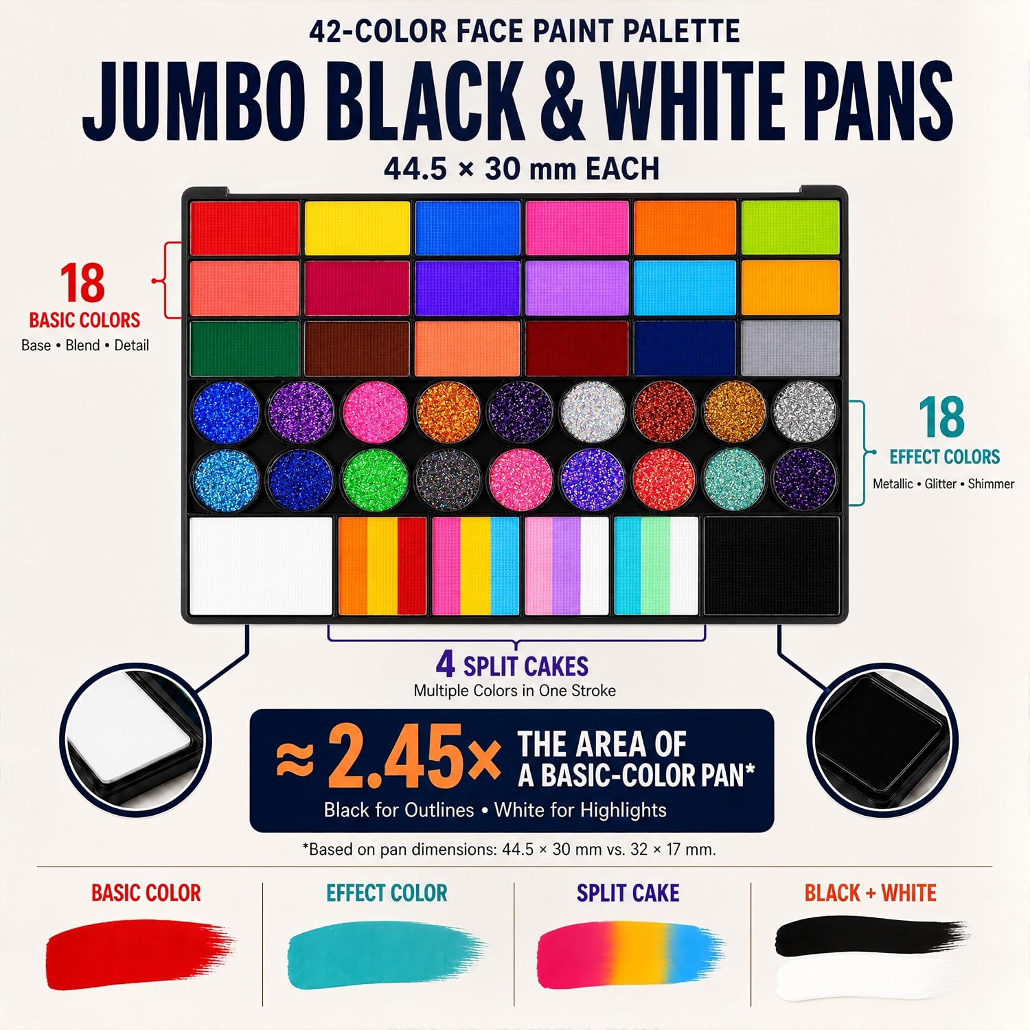 42 Colors Halloween Face Painting Kit for Kids, Face Paint Palette