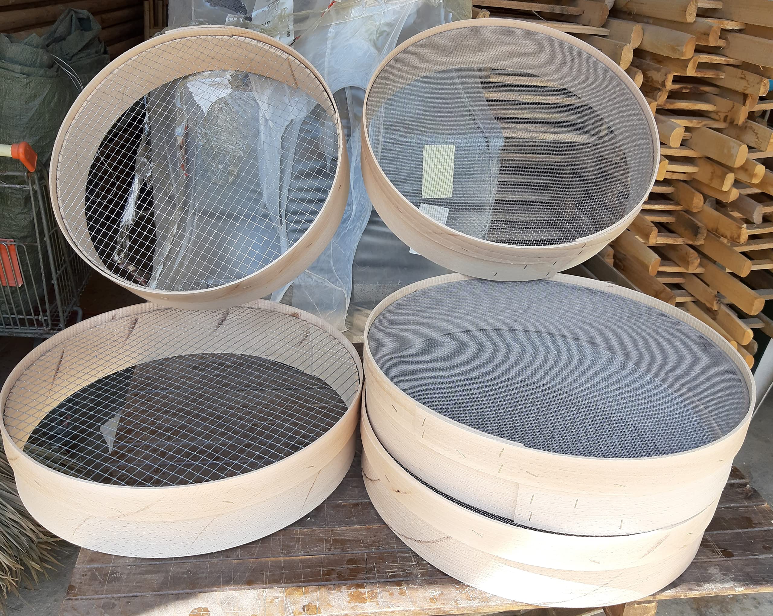 4 Pièces Tamis À Farine À Main Tamis À Farine Rond Crépine D'Évier