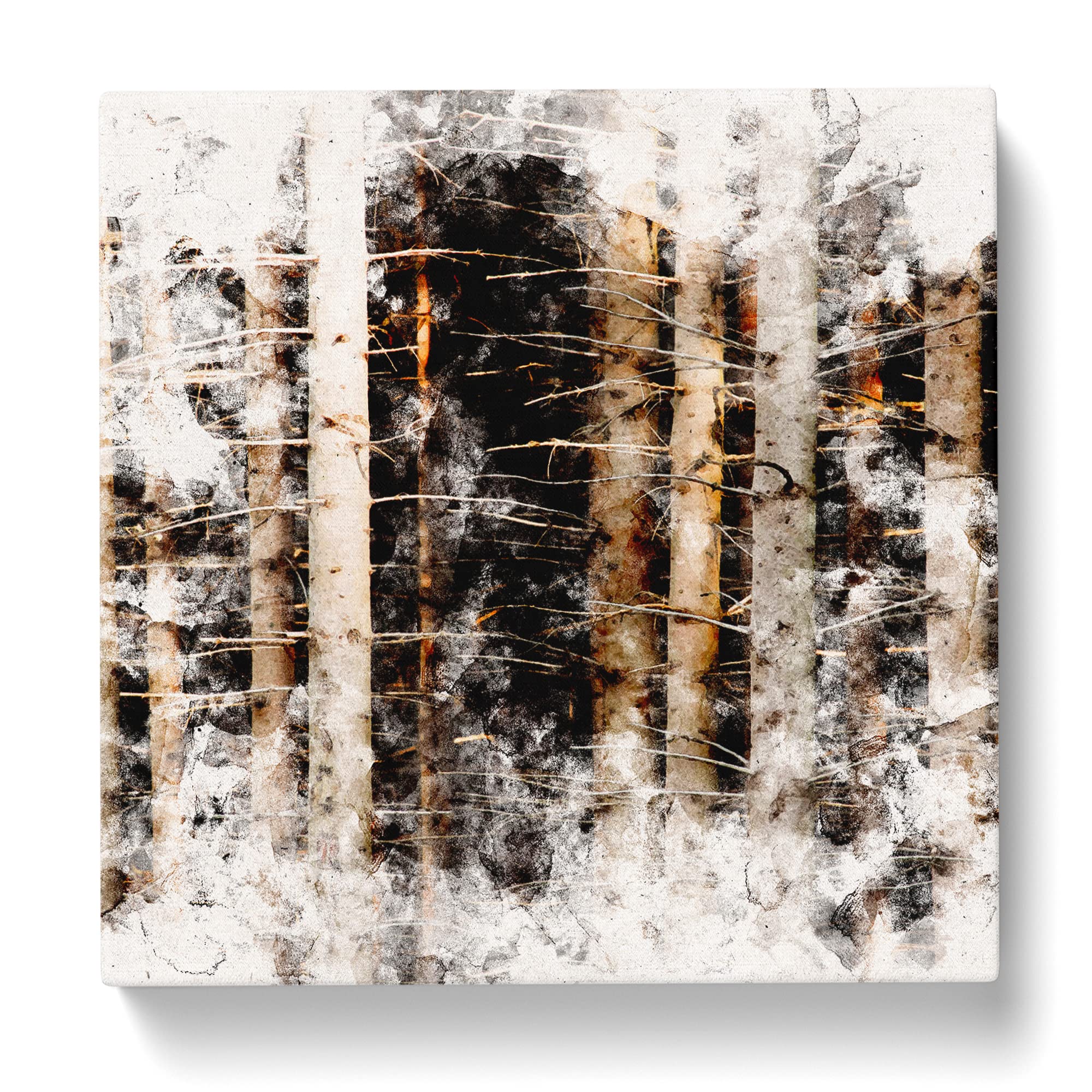 Bare Trees Watercolour Canvas Print, Mixed, 35L x 35W cm - Image 3