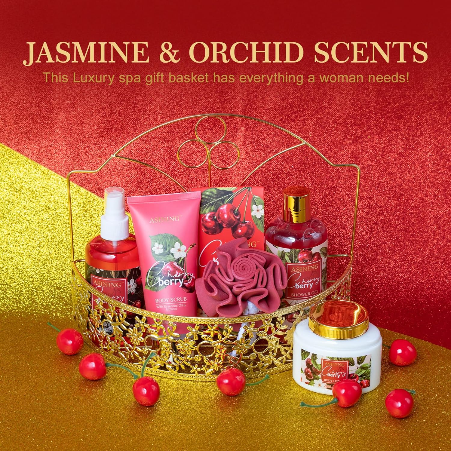 ASINING Conjunto De Cesta Para Banho E Corpo, Aroma Cereja Frutas, Presente Spa Com Gel Banho, Loções Mulheres, Kits Natal, Dia Dos Namorados, Aniversário, Todas As Ocasiões,… em promoção! Veja a oferta e mais achadinhos de Kits 6 Hoje é o melhor dia para comprar ASINING Conjunto De Cesta Para Banho E Corpo, Aroma Cereja Frutas, Presente Spa Com Gel Banho, Loções Mulheres, Kits Natal, Dia Dos Namorados, Aniversário, Todas As Ocasiões,… com aquele preço maroto! Promoção! Aproveite a oferta! 6