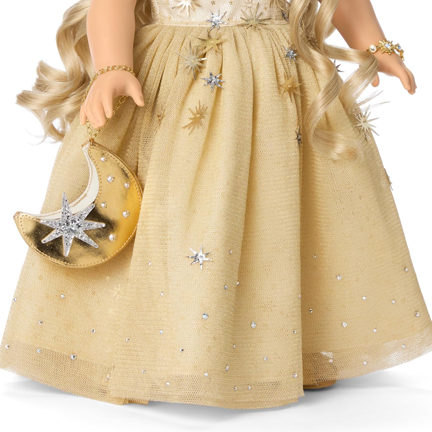 American Girl 2025 Glimmering Gold Holiday Collector Doll, with Light-Blue Eyes, Long Wavy Blonde Hair, Ages 8+