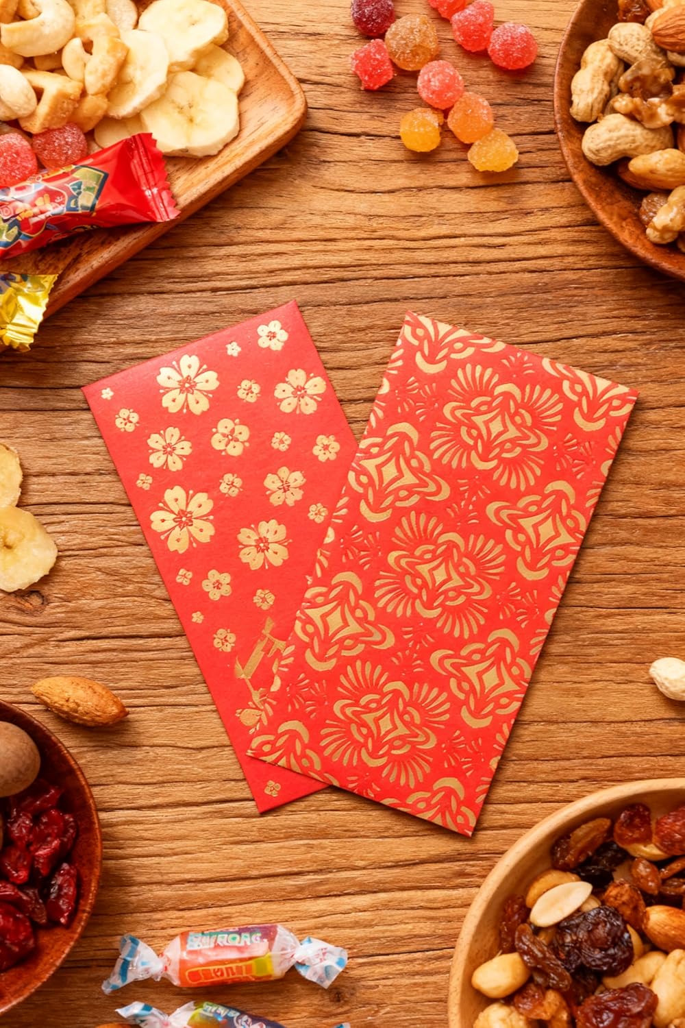 Heavy Duty Chinese New Year Red Envelopes in Gold Foil, Red Pocket Envelopes Chinese Hong Bao Gift Lucky Money Envelopes, 6 Designs 18-Pack, 3.5 x 6.7 Inches (Gold) - Image 4