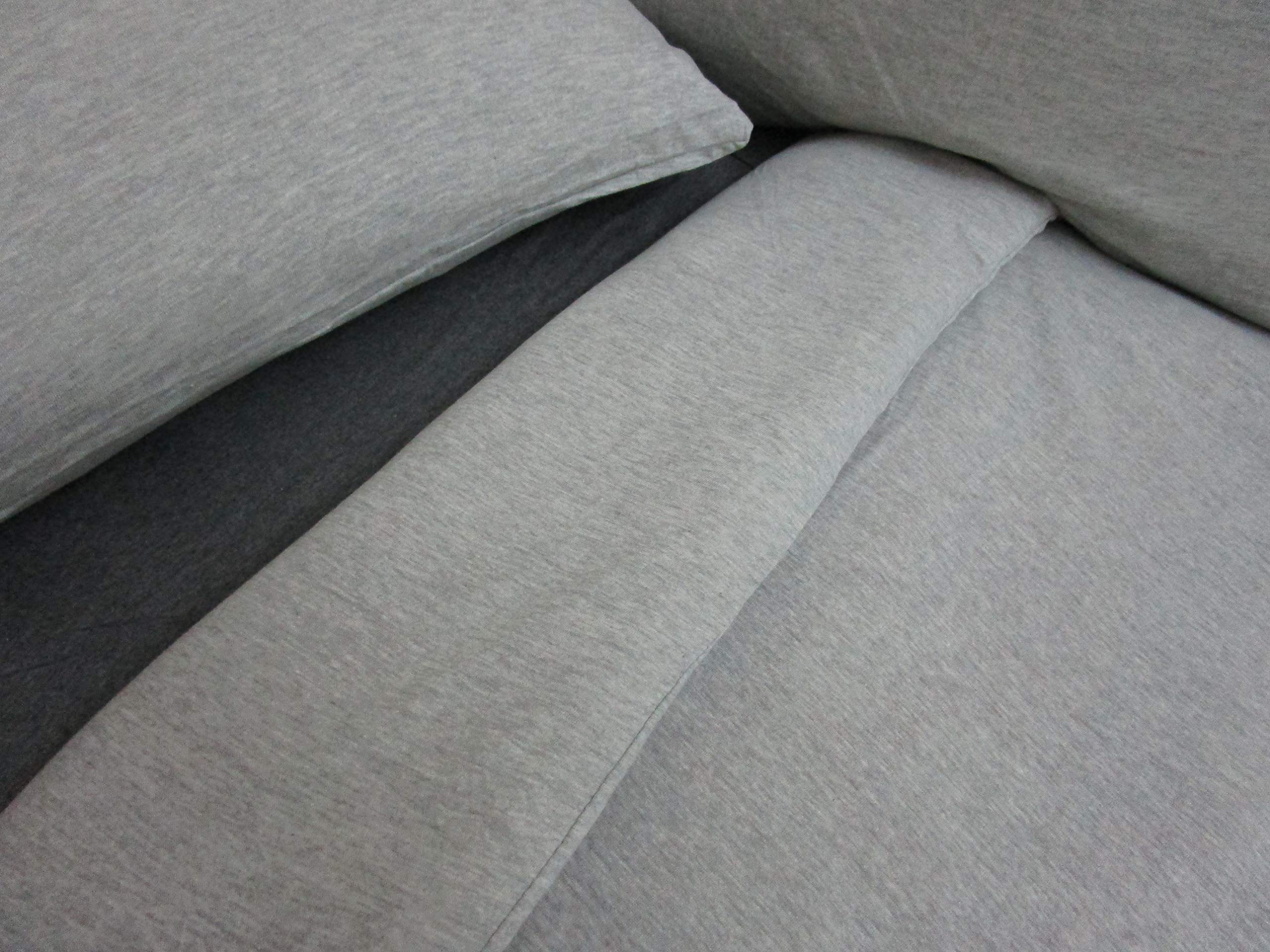 Copripiumino Sacco+Federe in 100% Cotone in Jersey Melange Colori:Grigio+Beige+Grigio Scuro Singolo-Matrimoniale novità 2020!!!!! (Grigio, Matrimoniale)