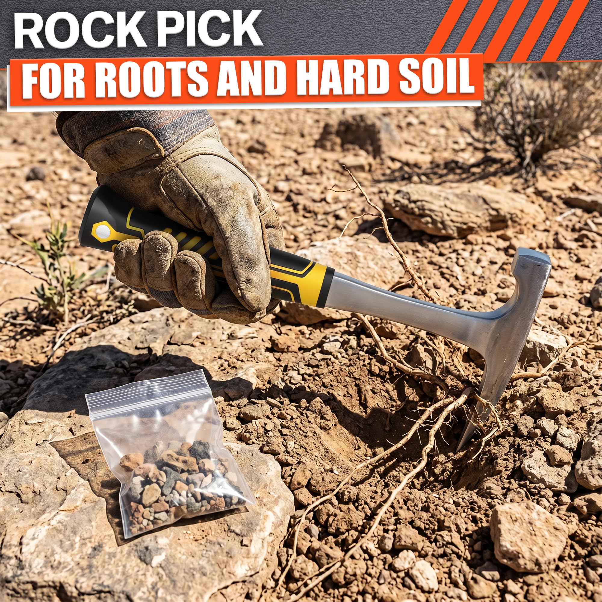 LEGLO Small Rock Hammer - 20oz Forged Steel -8