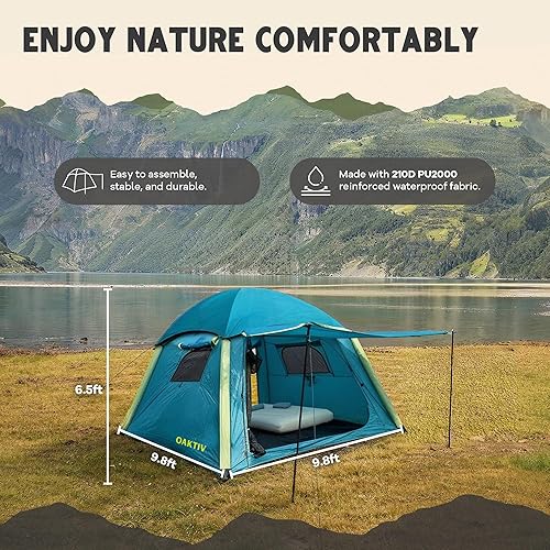 Miniatura 9 de CloudCamp - Tienda de campaña inflable para 6 personas con protección UV, tela Oxford impermeable, tienda de campaña glamping de configuración