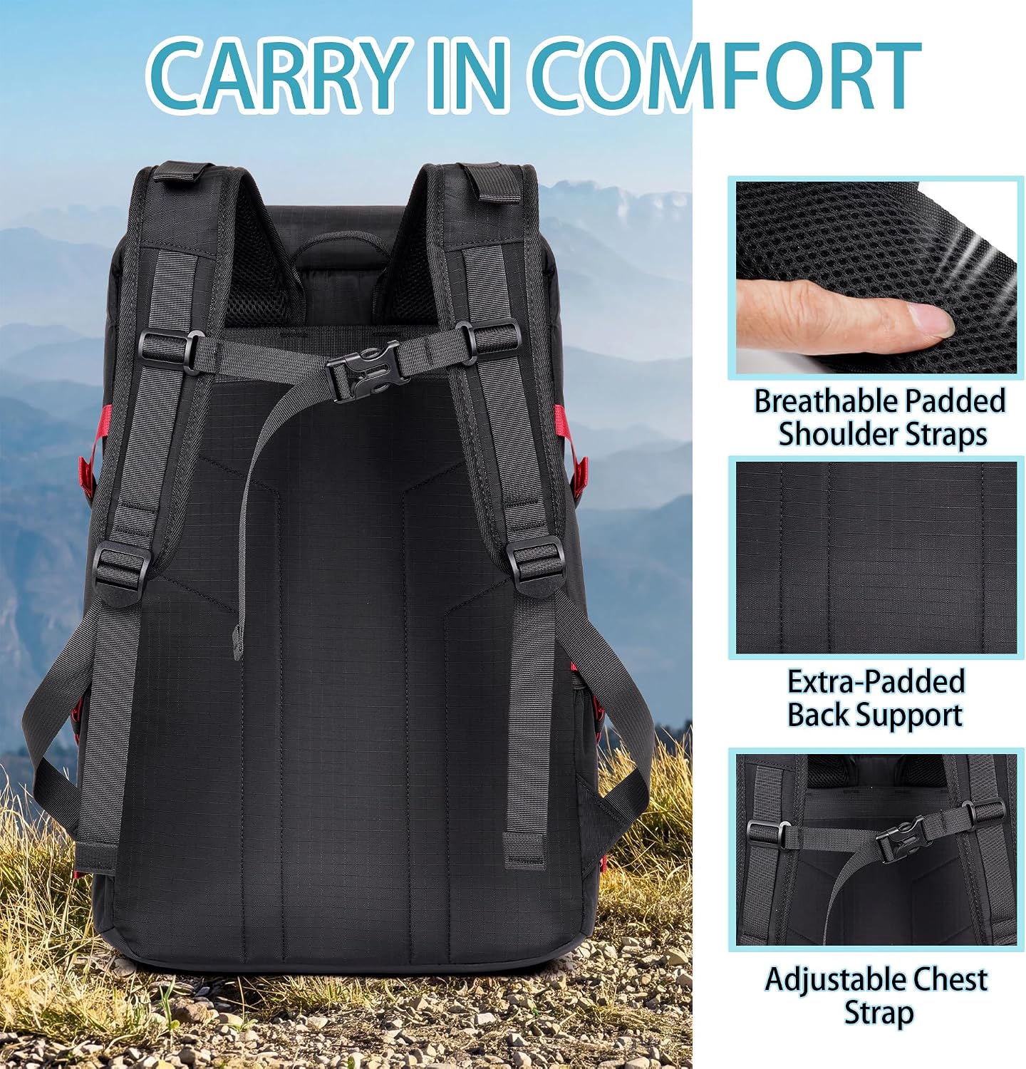 28L/49Cans Lightweight Insulated Backpack Cooler, Leak Proof Waterproof Zipperless Soft Sided Cooler Bag for Hiking Camping Picnic Beach Fishing