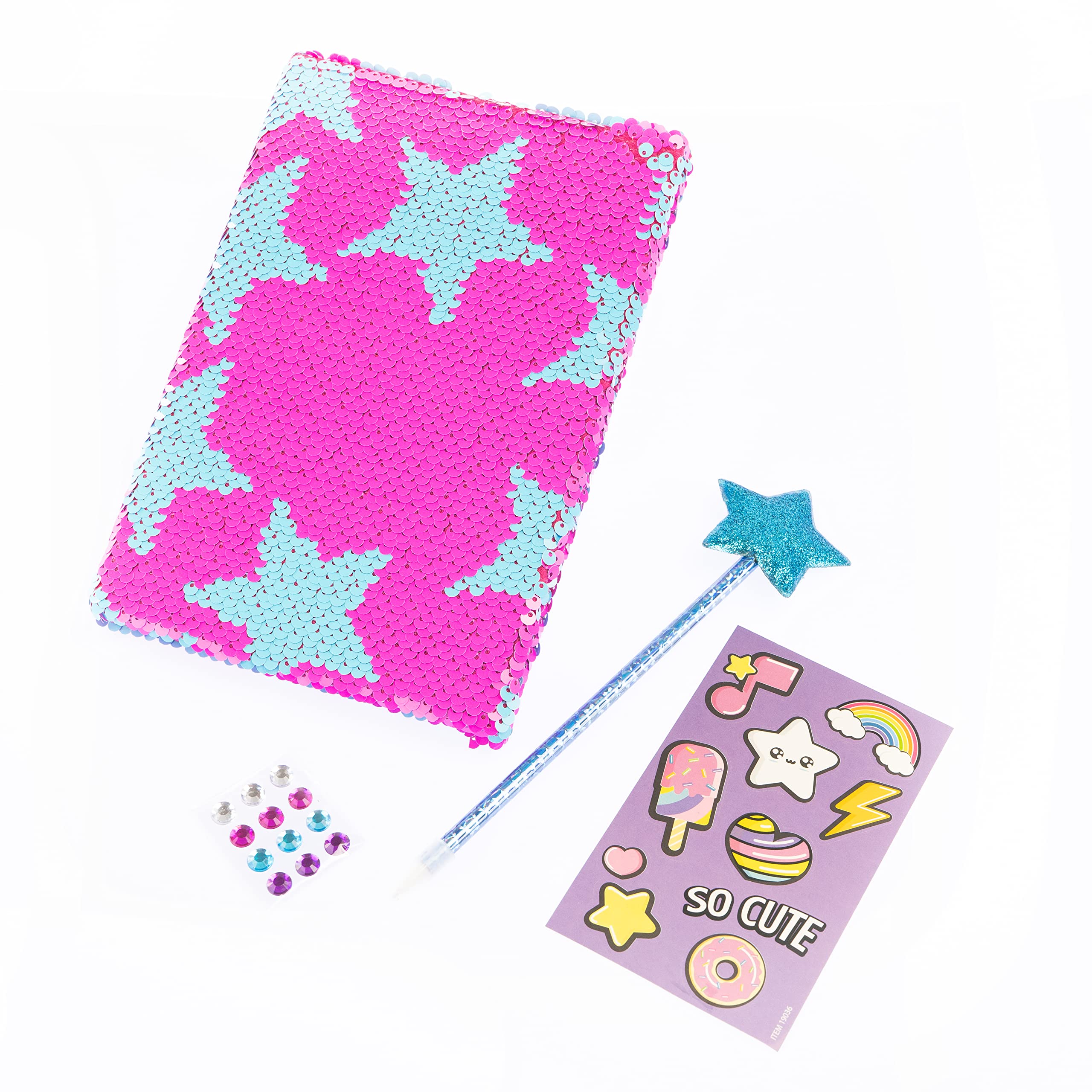 Vtech Unicorn Academy Girabrilla Fashion Diary Fluo Star, Tagebuch Mit Wendbaren Pailletten, Pom- Sticker, Edelstein-Aufkleber, Farbe Rosa/Türkis, Einheitsgröße, 19046 Vtech Tagebuch Mädchen