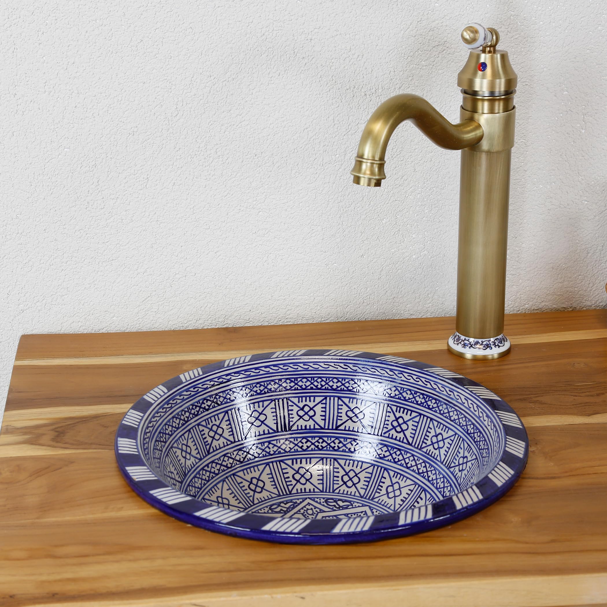 Okrągła umywalka nasadowa, ceramiczna umywalka do łazienki i WC dla gości, umywalka do zabudowy bez otworu na kran i bez przelewu/umywalka nablatowa