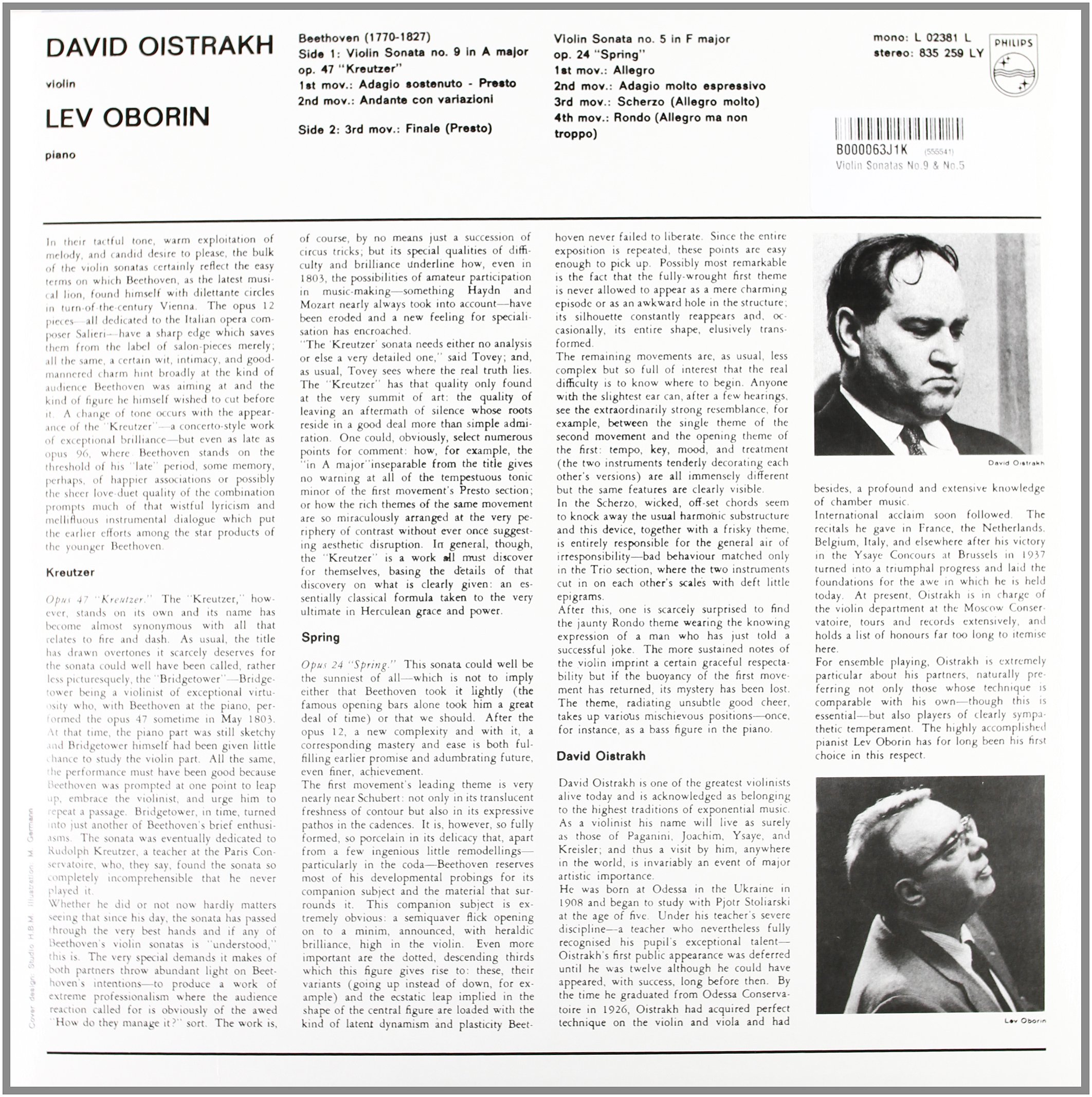 Beethoven:Violin Sonatas 5&9
