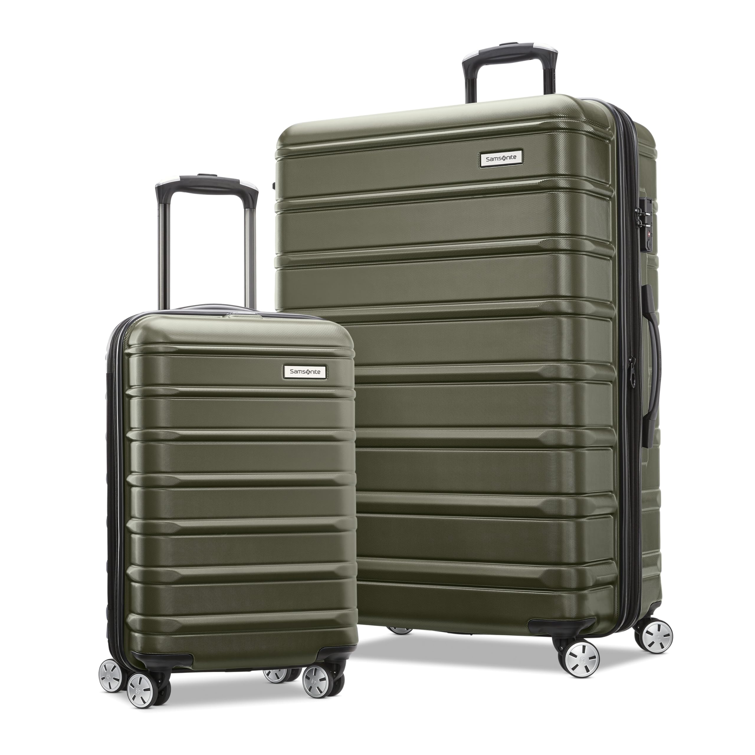 SamsoniteOmni 2-2pc Hardside Luggage Set (21/28) - Carry-On & Large Checked - Spinner Wheels - Scratch Resistant Hardshell - Airline-Approved - Lightweight Expandable Polycarbonate - Vita Olive