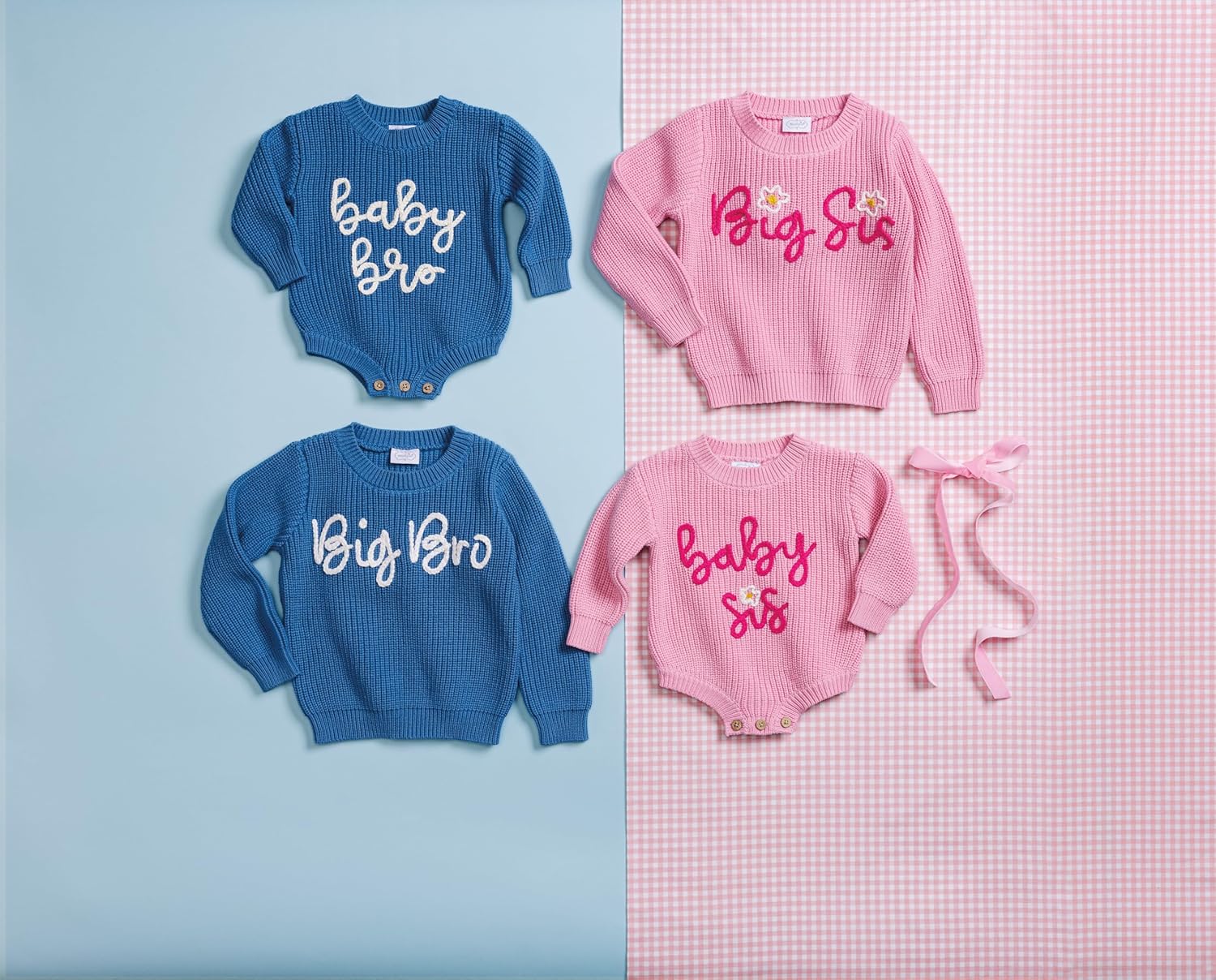 Mud Pie Girls' Mud Pie Kids Pink Big Sis Sweater